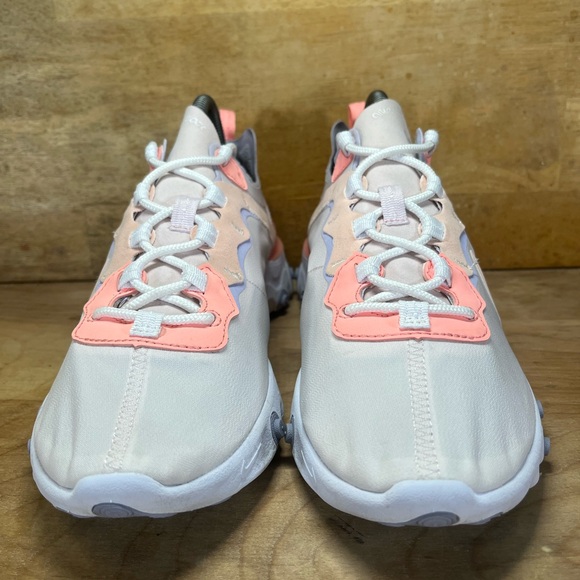 Nike React Element 55 Womens Size 9.5 Running Shoes Sneakers Peach/Cream - Picture 2 of 8